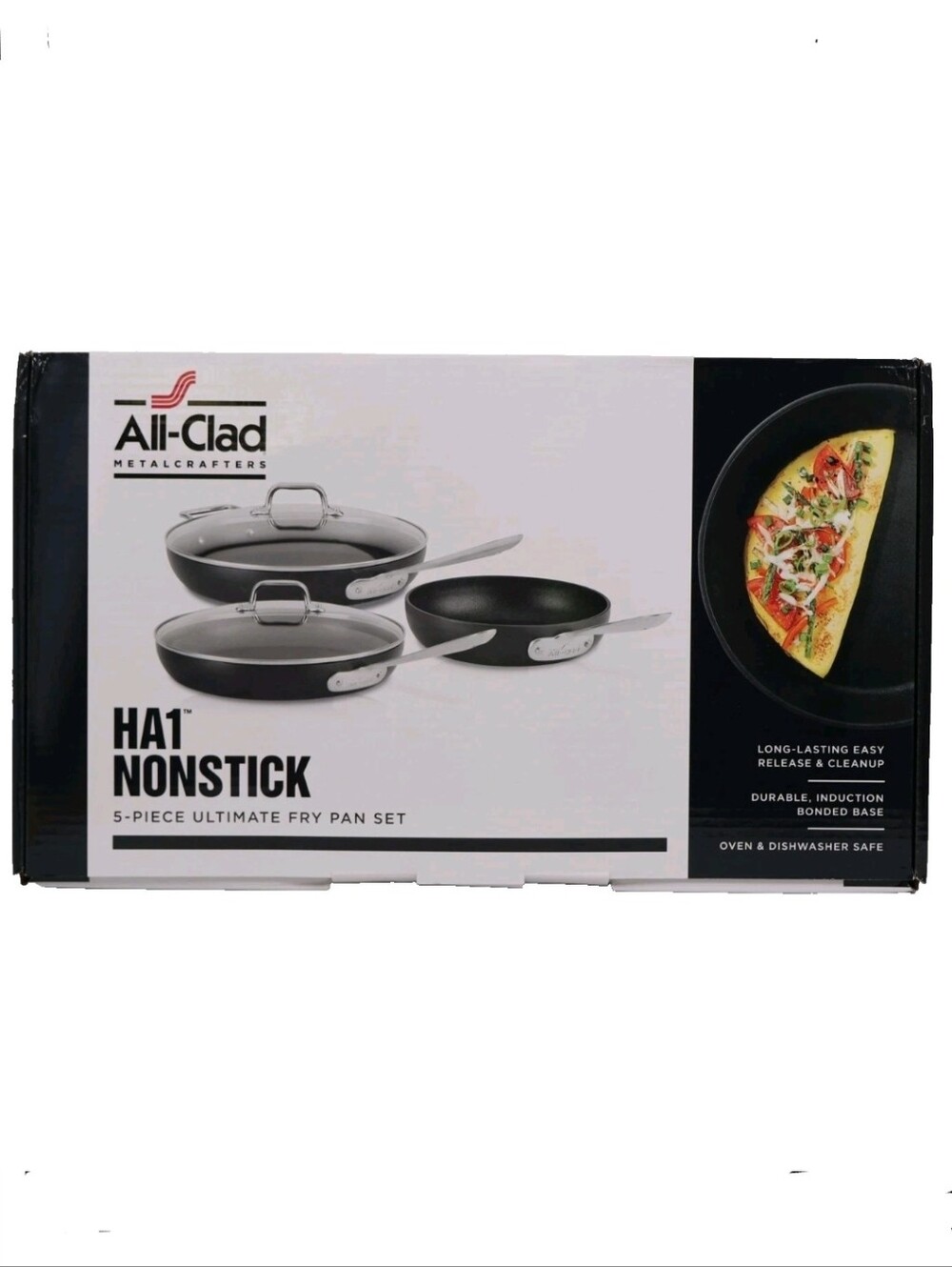 NIB All-Clad Hard Anodized Nonstick Frying Pans Skillets Set & Lids